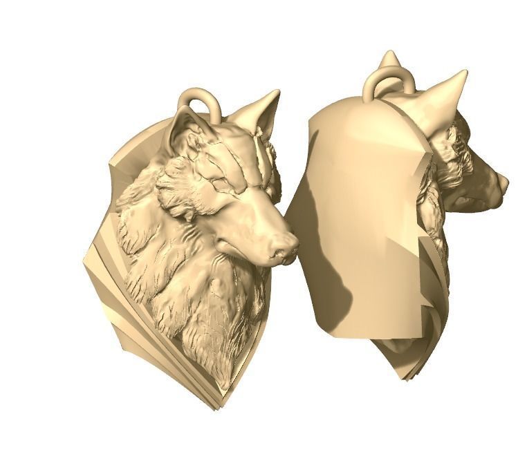 jewelry Wolf Pendant 3D print model_2