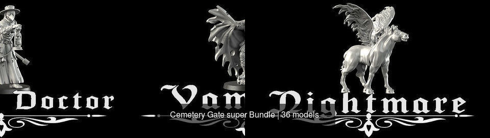 Cemetery Gate super Bundle 3D Model Collection_7