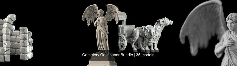 Cemetery Gate super Bundle 3D Model Collection_14