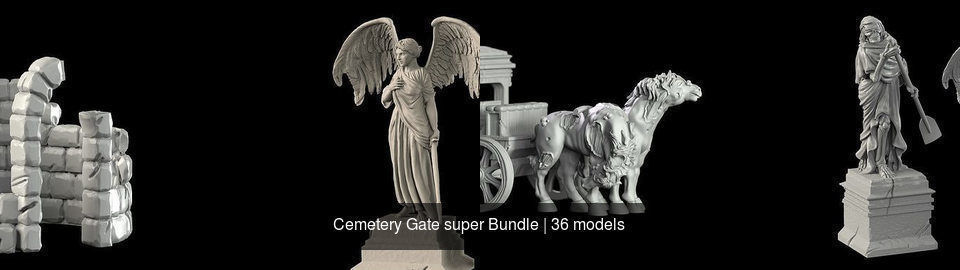 Cemetery Gate super Bundle 3D Model Collection_13