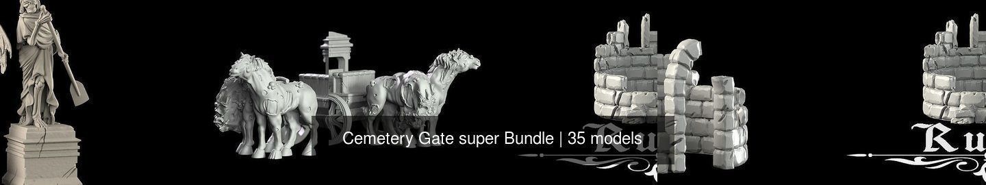 Cemetery Gate super Bundle 3D Model Collection_15
