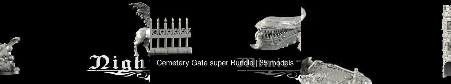 Cemetery Gate super Bundle 3D Model Collection_10