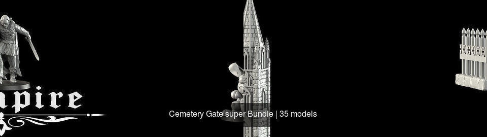 Cemetery Gate super Bundle 3D Model Collection_9