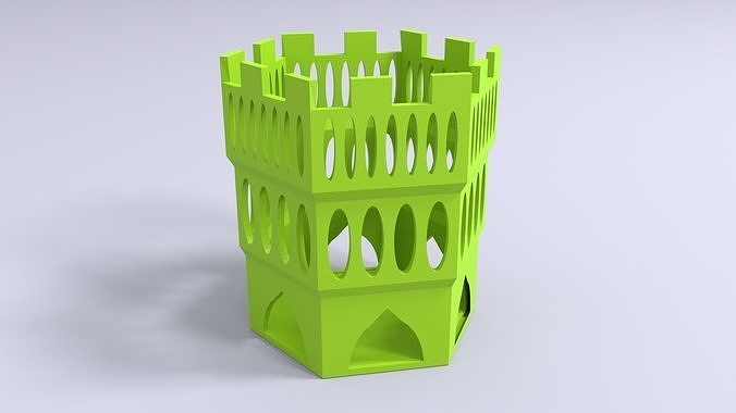 Castle themed pen holder Free 3D print model