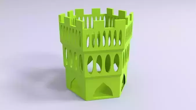 Castle themed pen holder