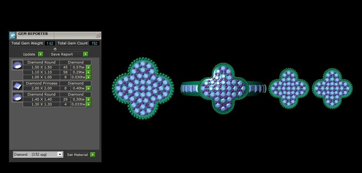 Ring earring and pendant 3D print model_4