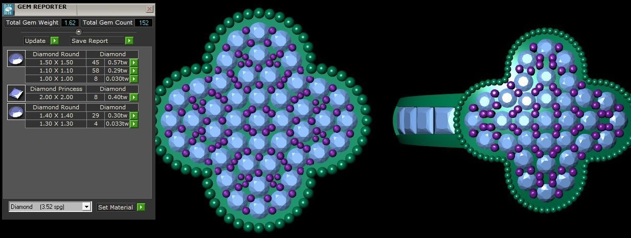 Ring earring and pendant 3D print model_2