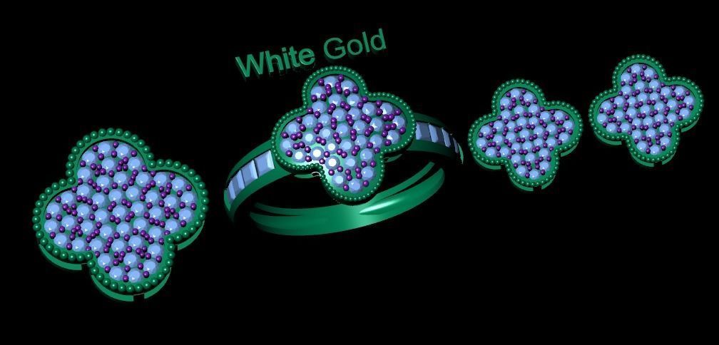 Ring earring and pendant 3D print model_3