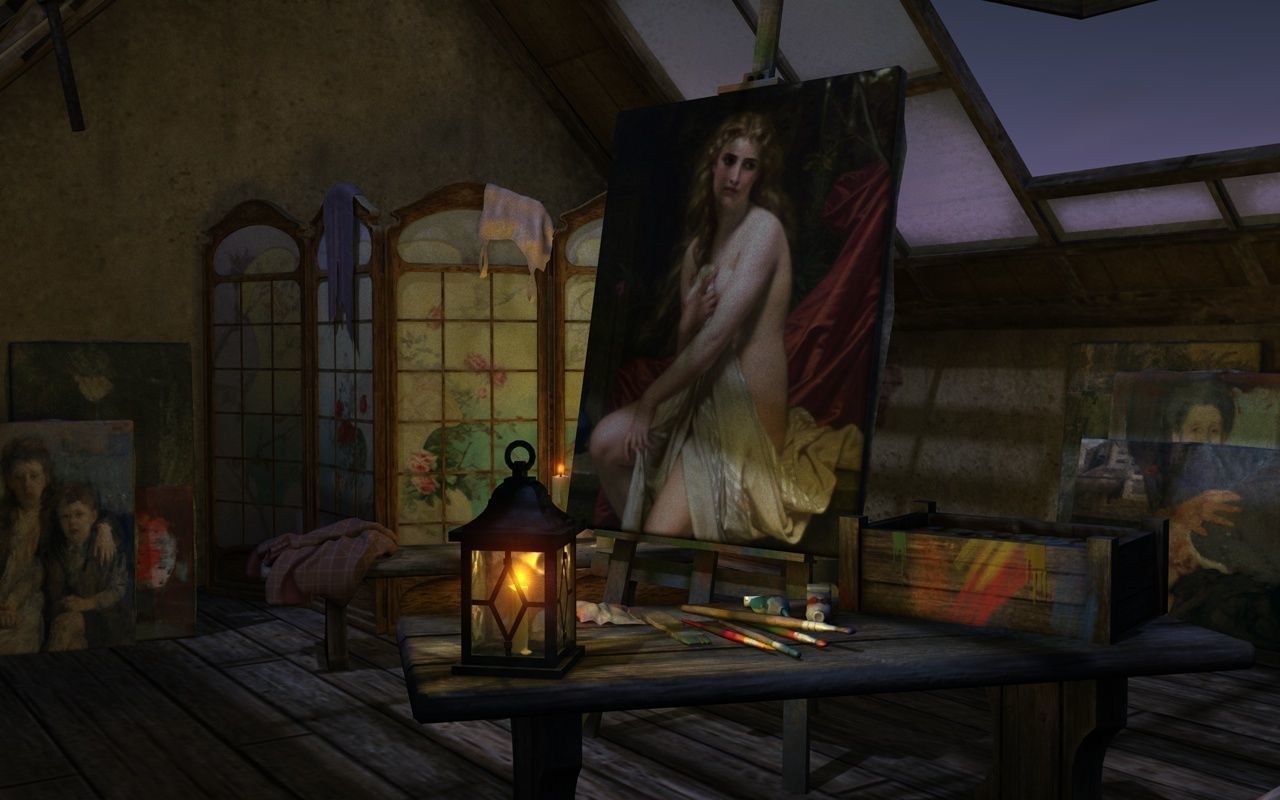 Atelier in the attic 3D model_8