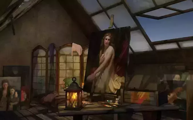 Atelier in the attic