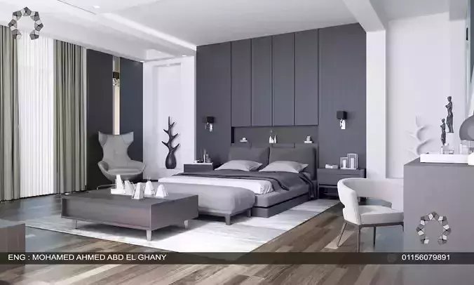 modern master bedroom interior