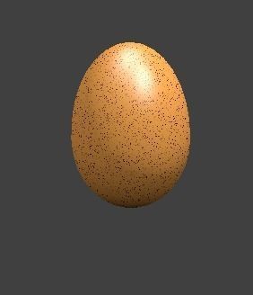 Brown egg 3D model_4