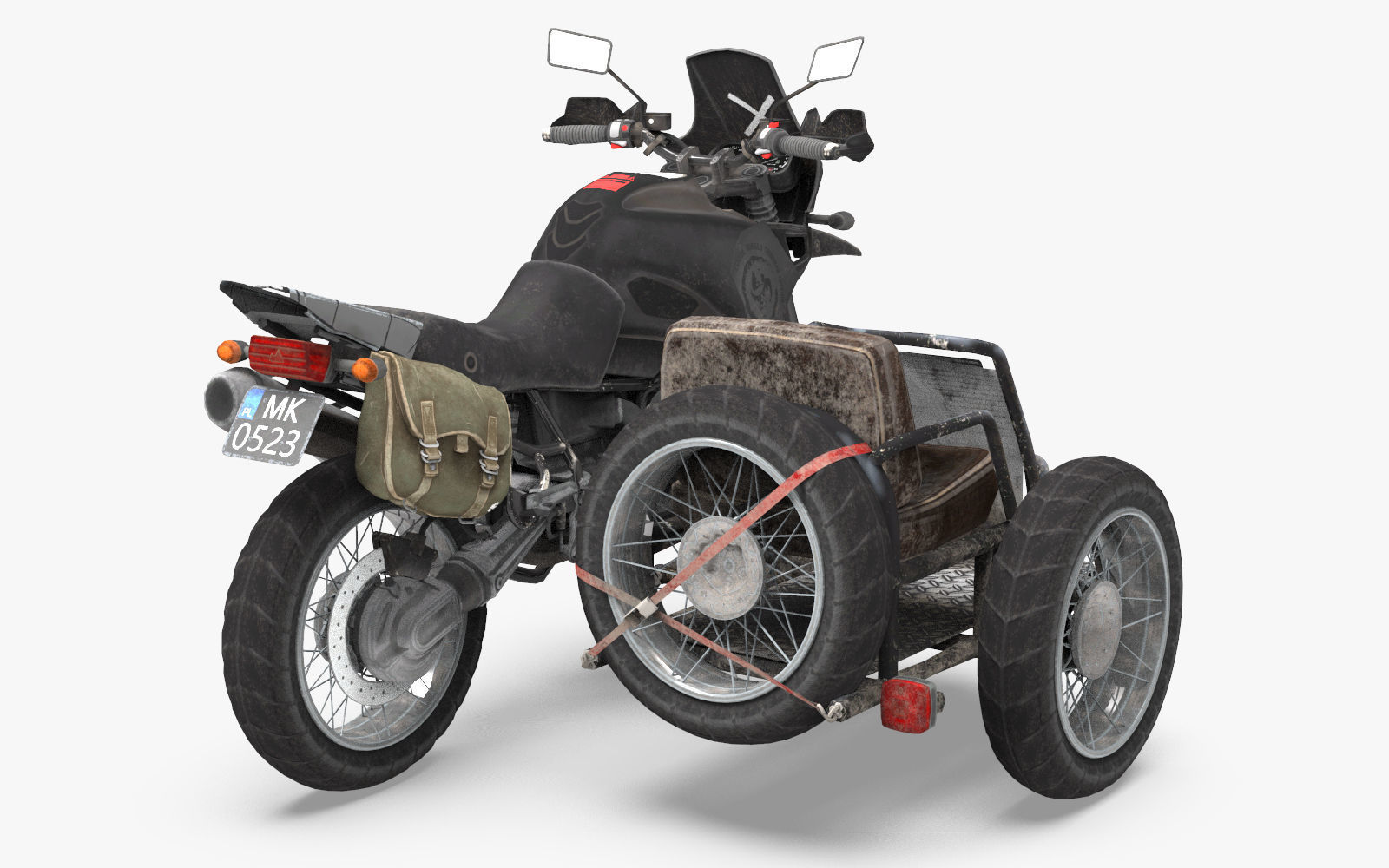 PubG Motorcycle Low-poly 3D model_6