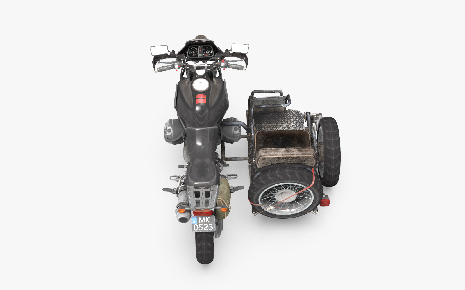 PubG Motorcycle Low-poly 3D model_4