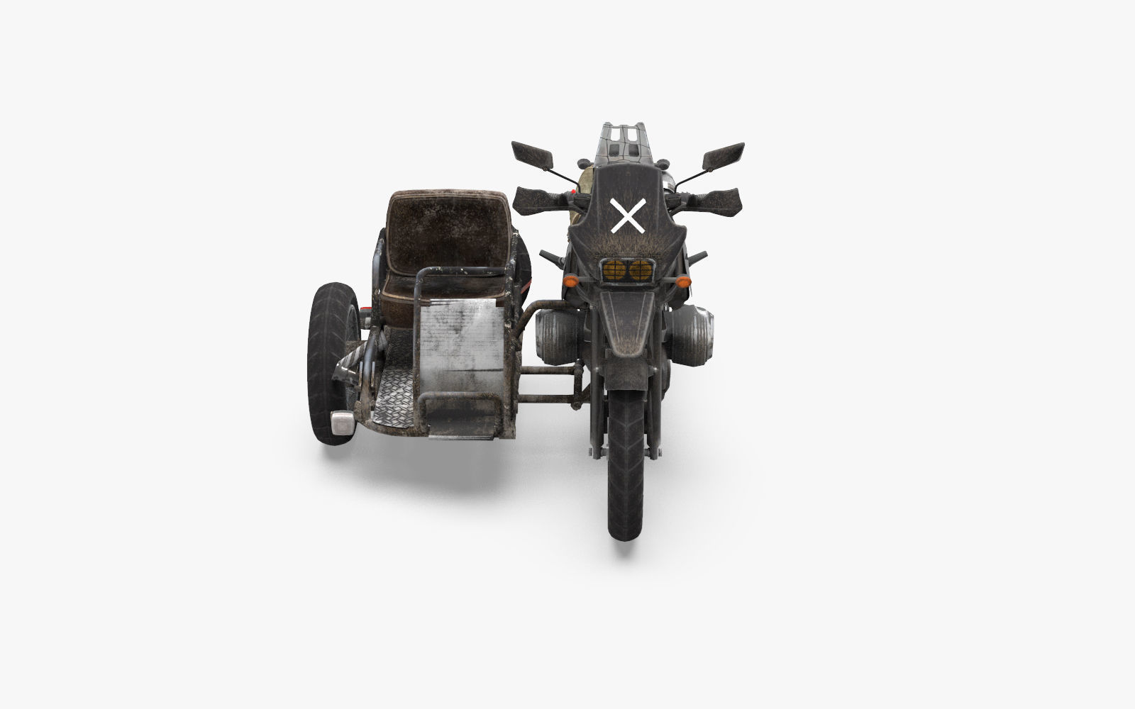 PubG Motorcycle Low-poly 3D model_9
