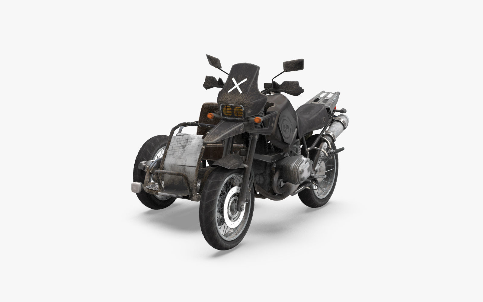 PubG Motorcycle Low-poly 3D model_7