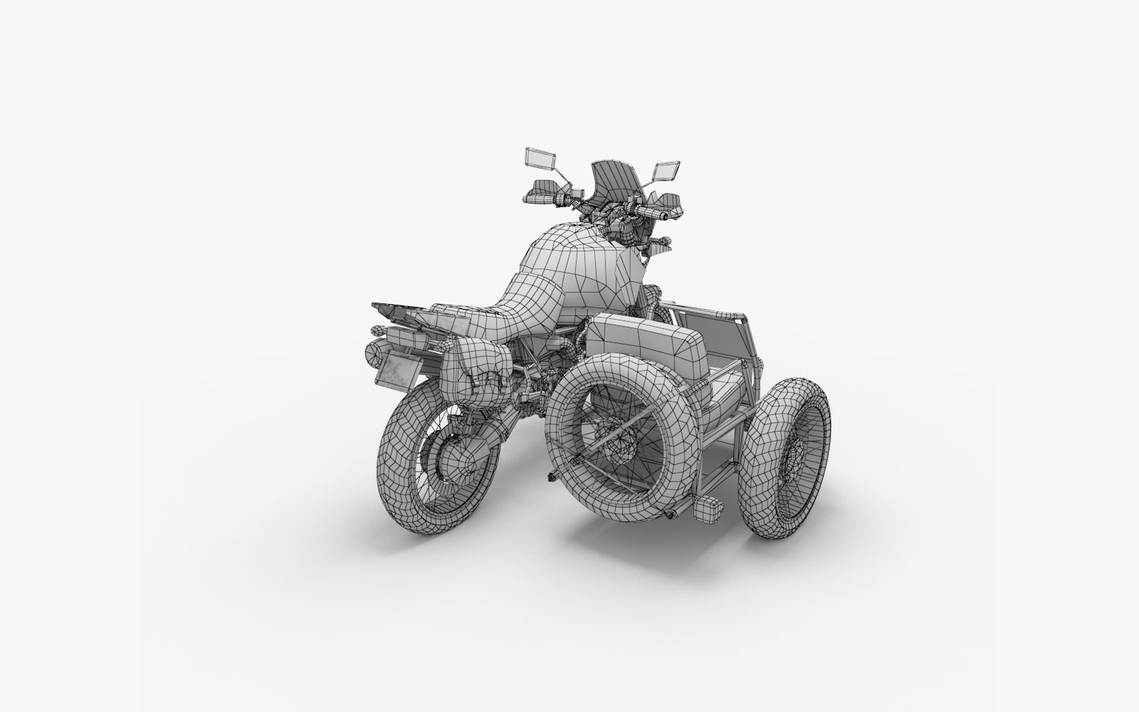 PubG Motorcycle Low-poly 3D model_12