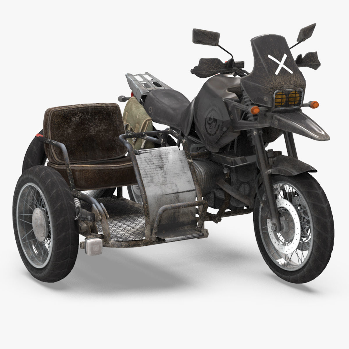 PubG Motorcycle Low-poly 3D model_10