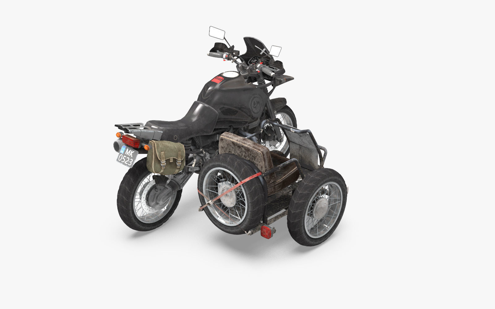 PubG Motorcycle Low-poly 3D model_1