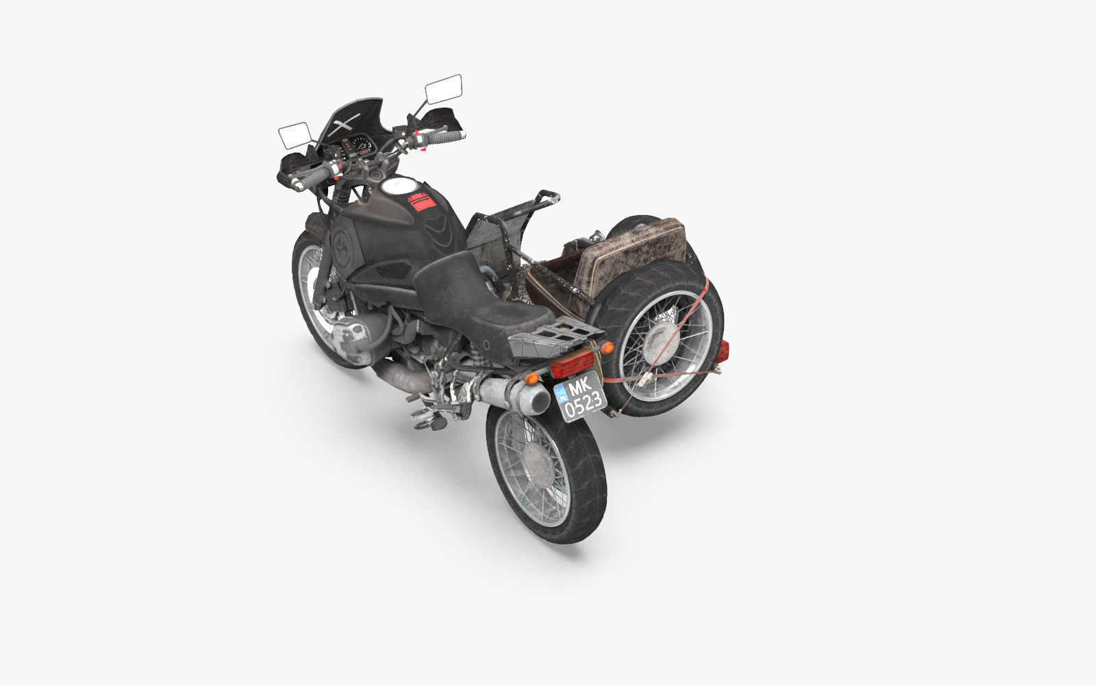 PubG Motorcycle Low-poly 3D model_5