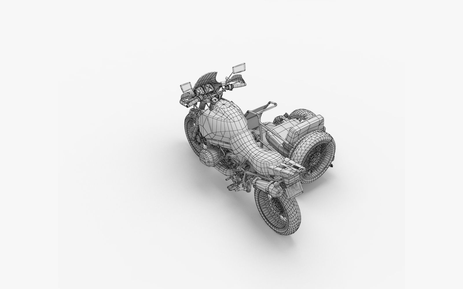 PubG Motorcycle Low-poly 3D model_13
