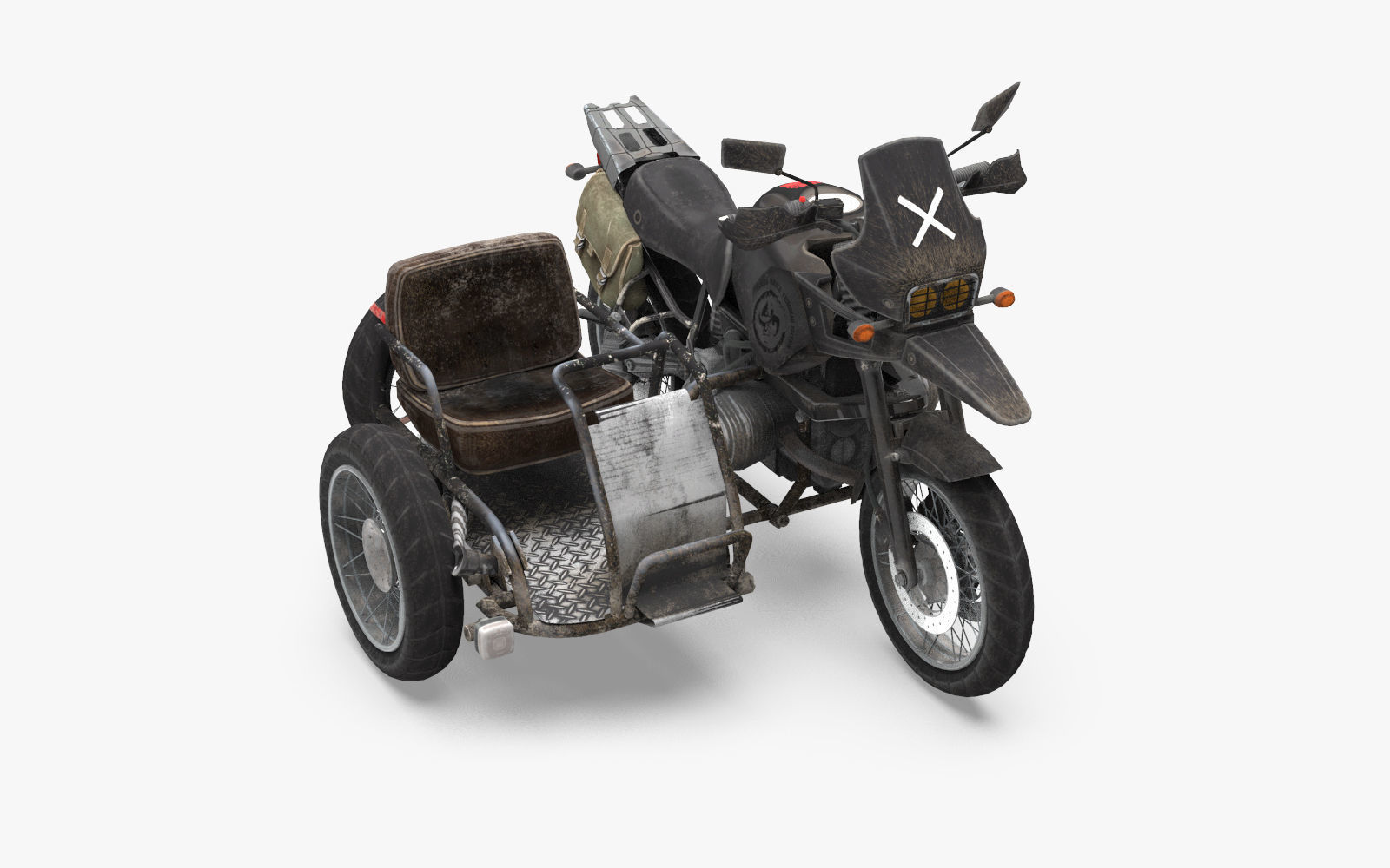 PubG Motorcycle Low-poly 3D model_8