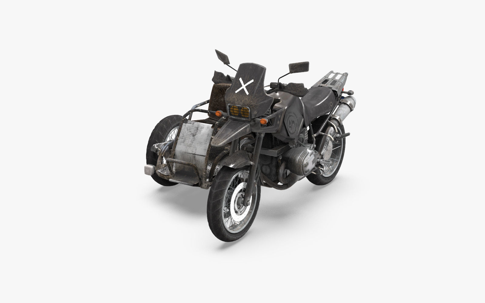 PubG Motorcycle Low-poly 3D model_2