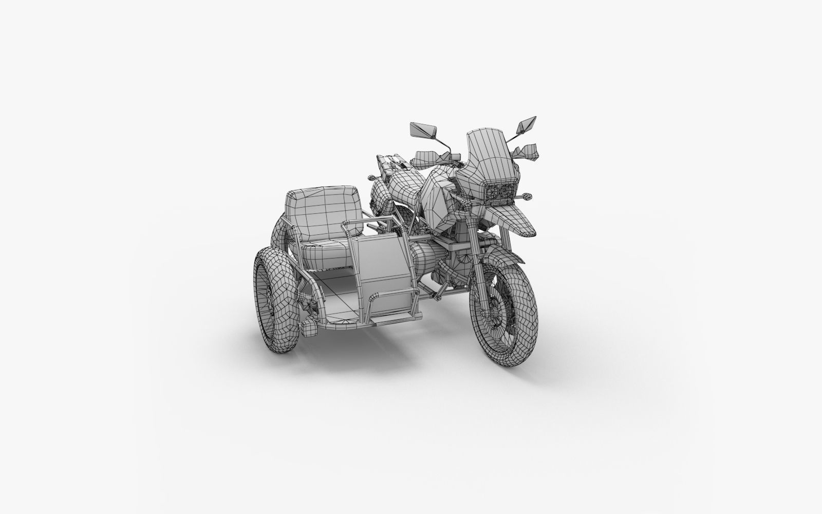 PubG Motorcycle Low-poly 3D model_11