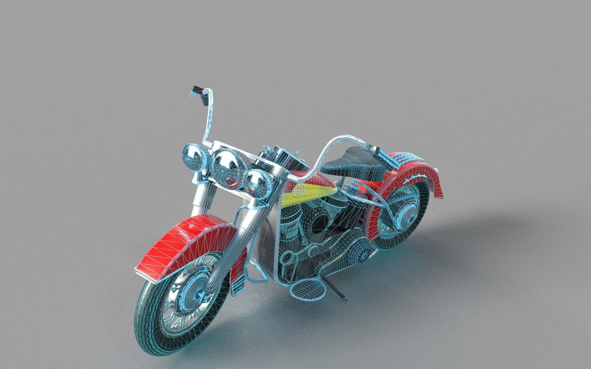 Harley-Davidson Bike vintage 3D model_3