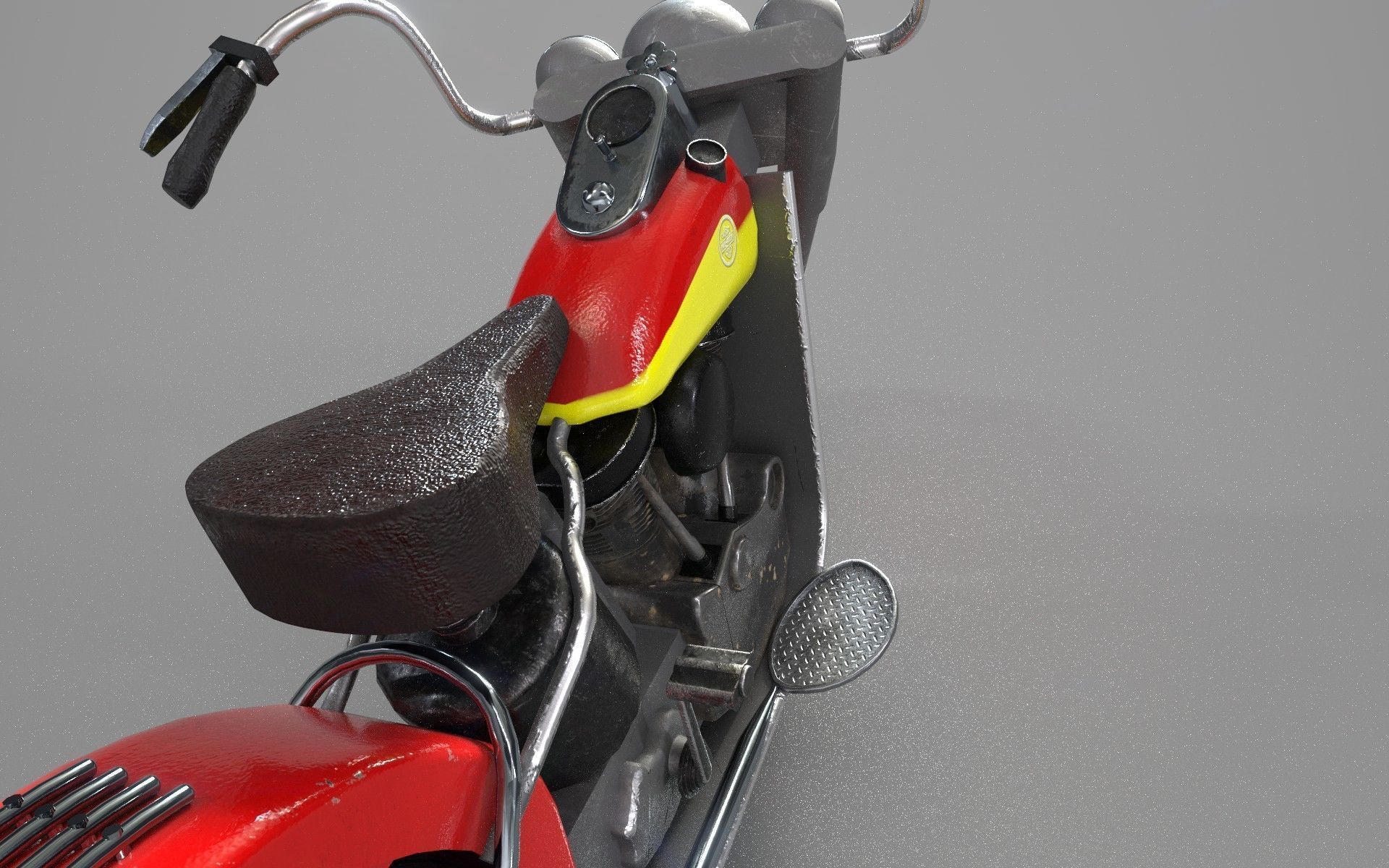 Harley-Davidson Bike vintage 3D model_1