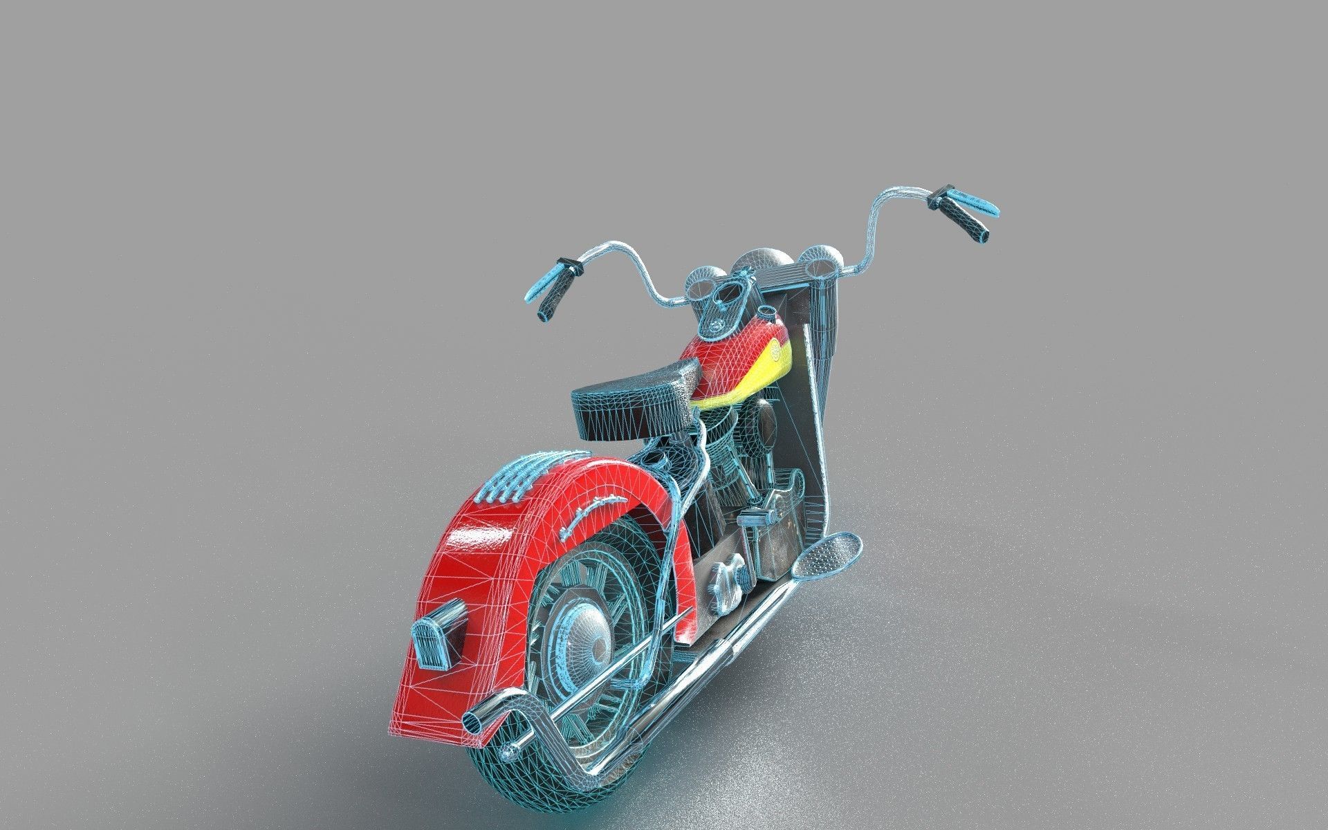 Harley-Davidson Bike vintage 3D model_4