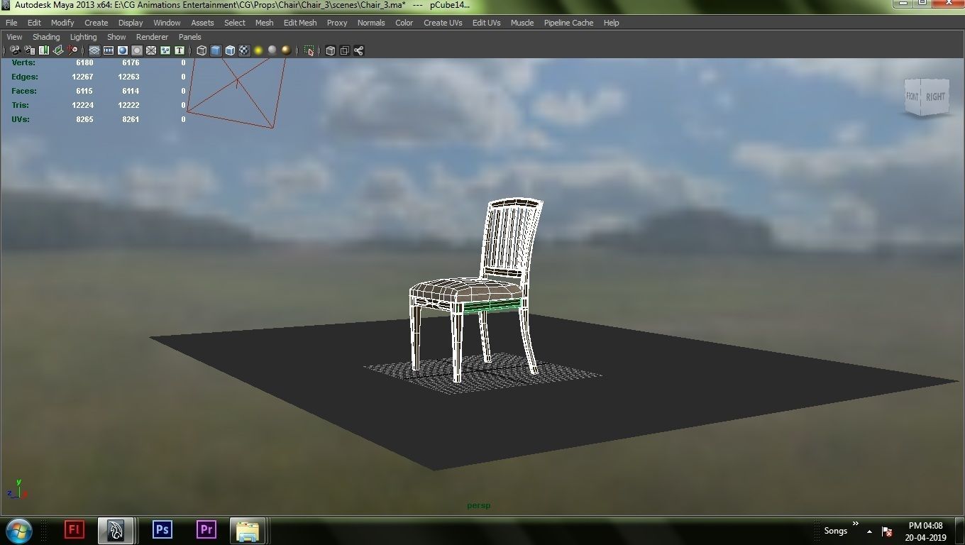 Chair dining 3D model_25