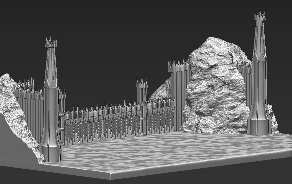 The Black Gate of Mordor from The Lord of the Rings stl obj  3D print model_8