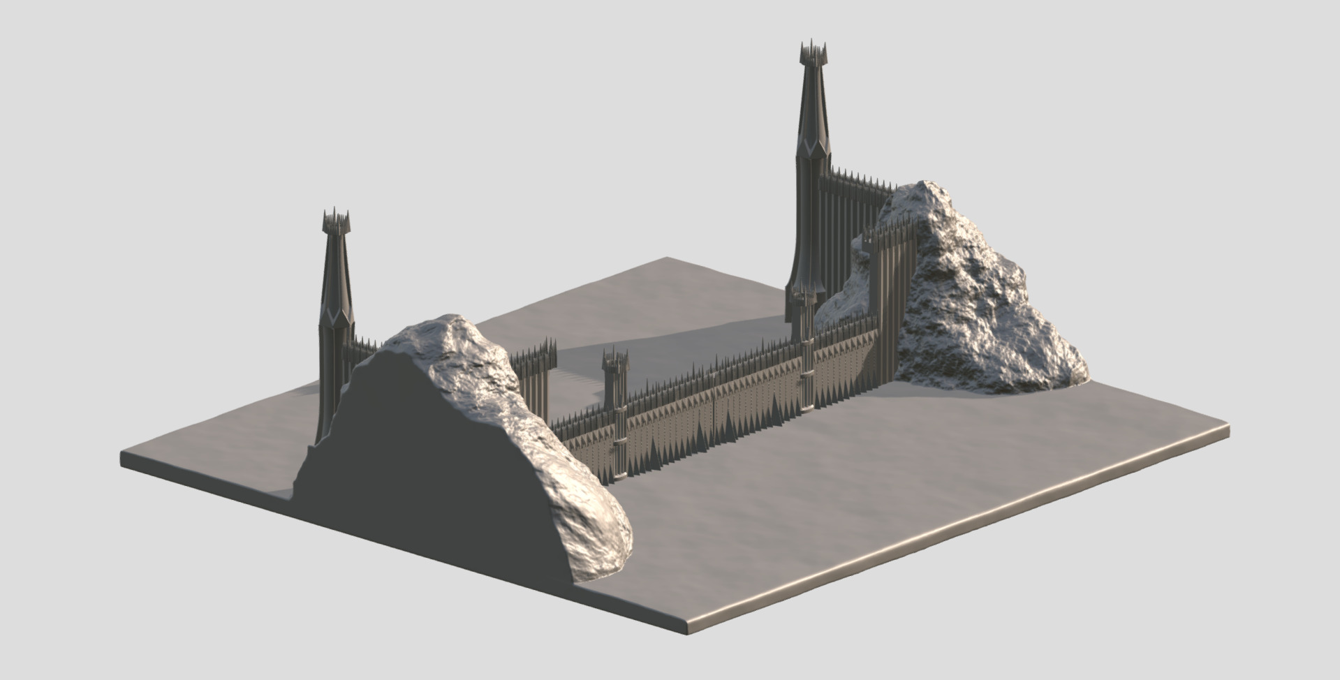 The Black Gate of Mordor from The Lord of the Rings stl obj  3D print model_2