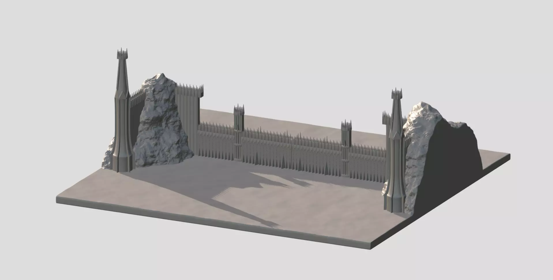 The Black Gate of Mordor from The Lord of the Rings stl obj  3D print model_0