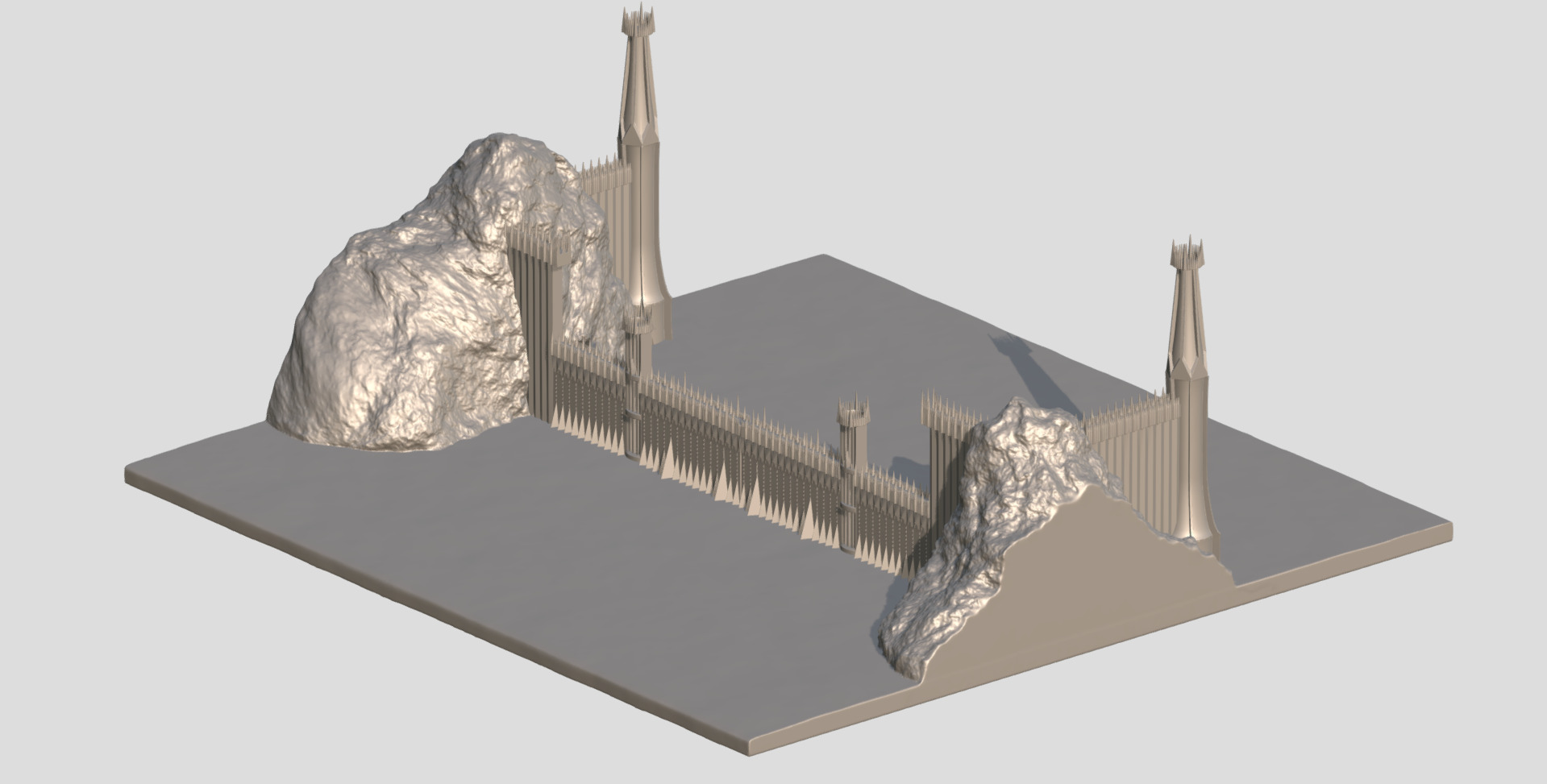 The Black Gate of Mordor from The Lord of the Rings stl obj  3D print model_4
