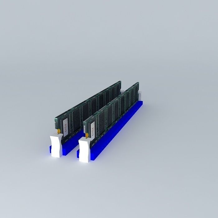 Generic DIMM Memory in slots 3D model_1