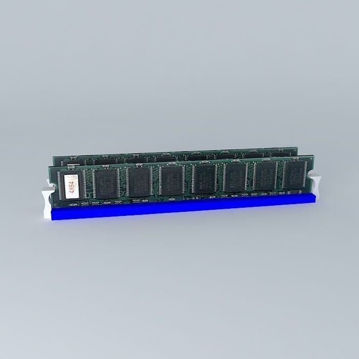 Generic DIMM Memory in slots 3D model_2
