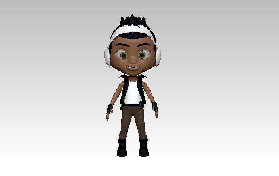 David the Easter Dancer character boy Low-poly 3D model_3