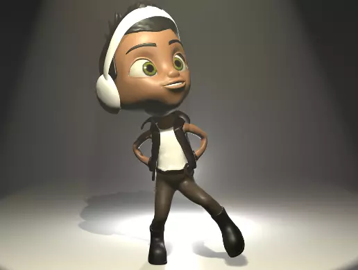 David the Easter Dancer character boy Low-poly 3D model_0