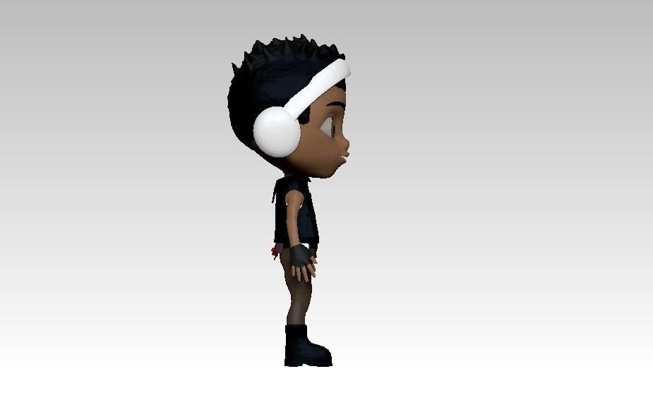 David the Easter Dancer character boy Low-poly 3D model_5