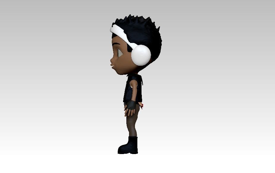 David the Easter Dancer character boy Low-poly 3D model_4