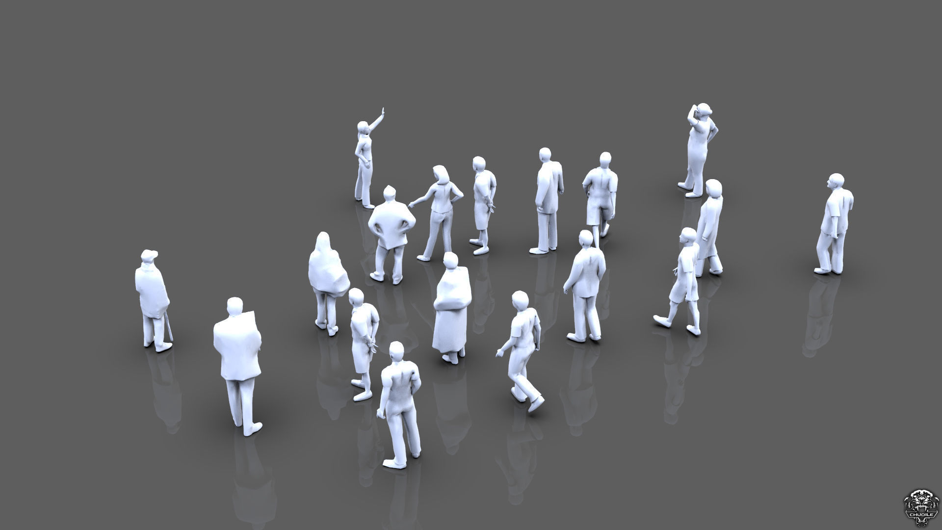 Posed People 3D model_3