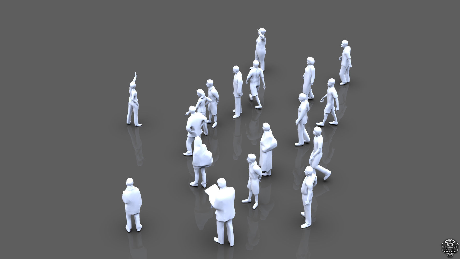 Posed People 3D model_2