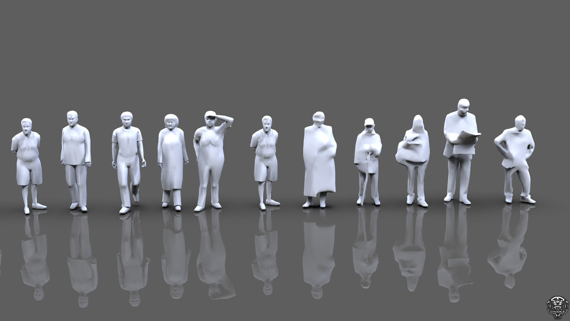 Posed People 3D model_7