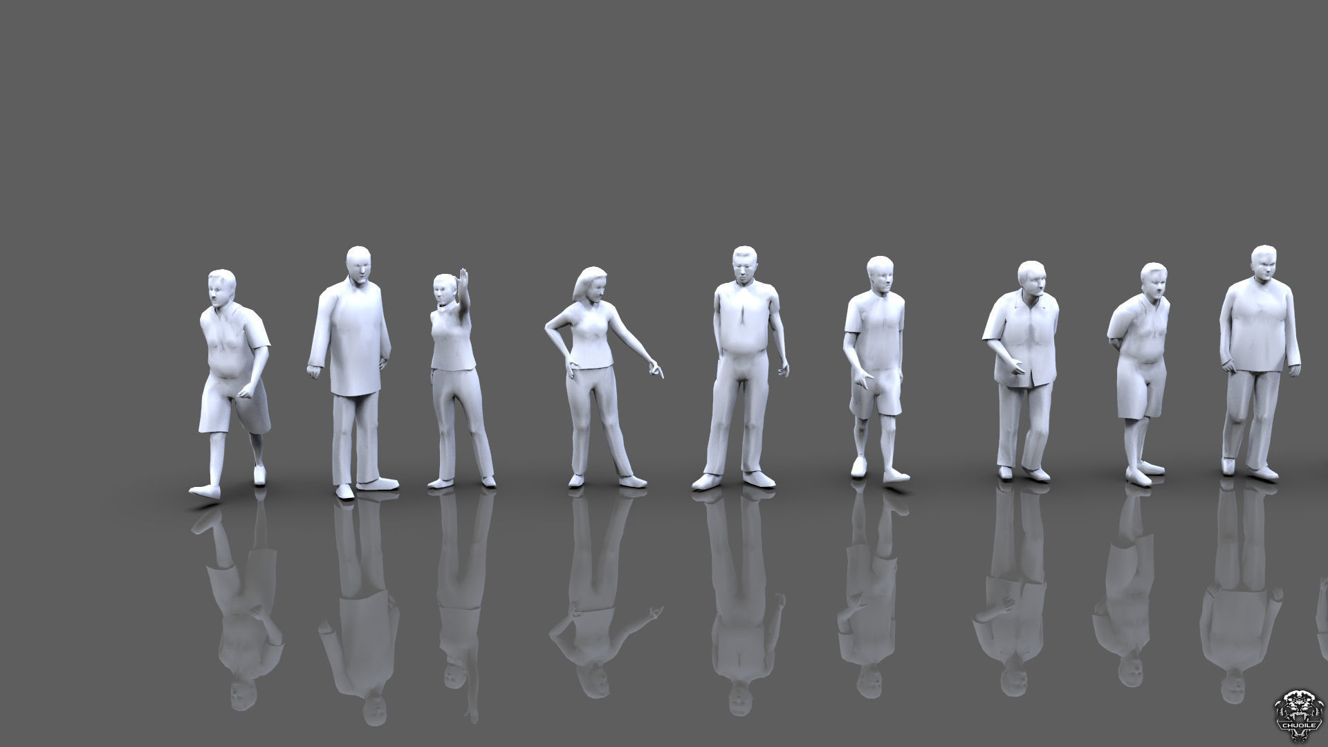 Posed People 3D model_8