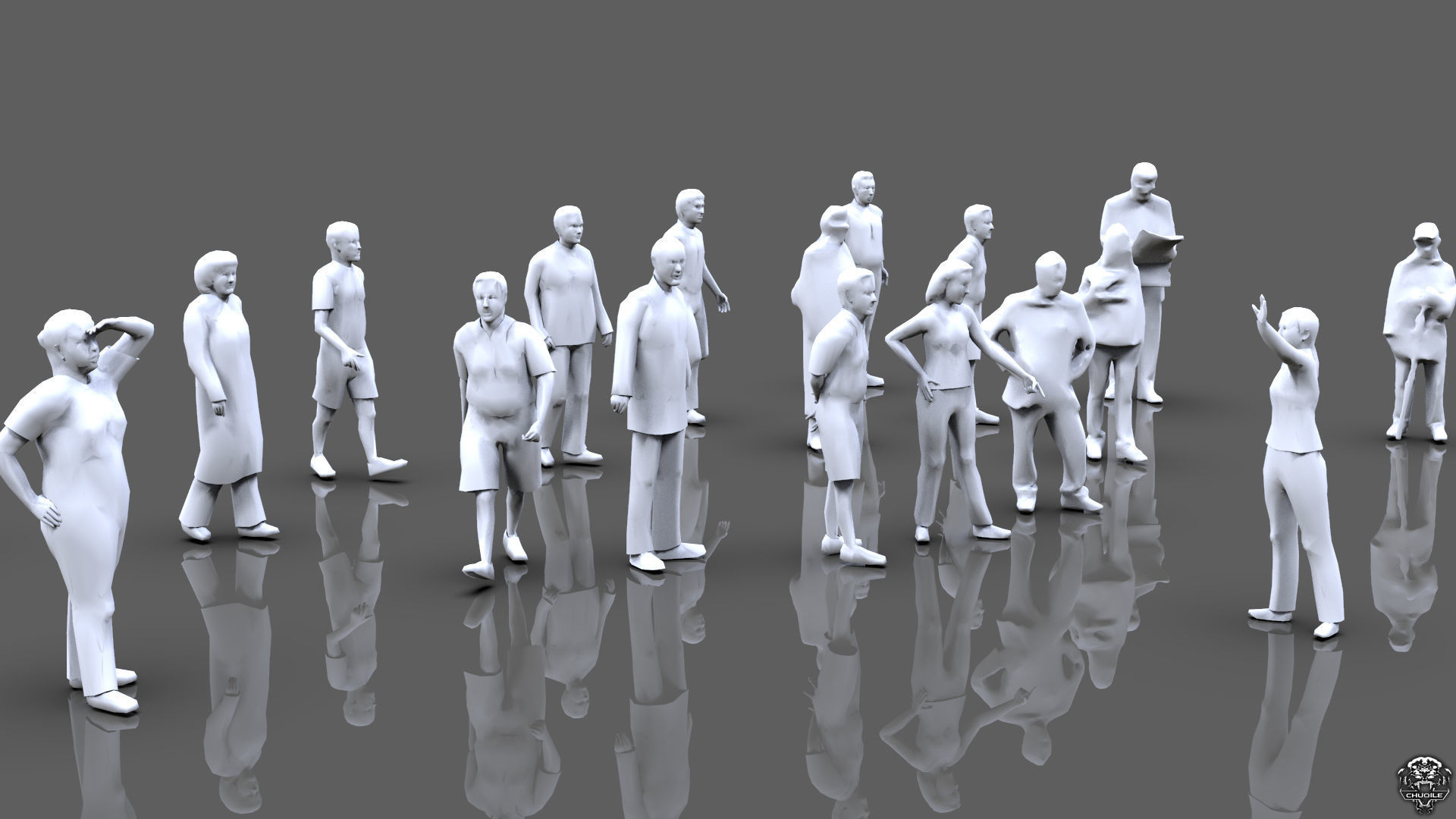 Posed People 3D model_5