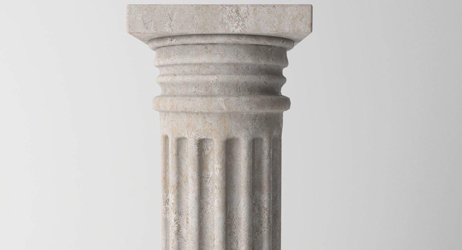 Antique Column Low-poly 3D model_4