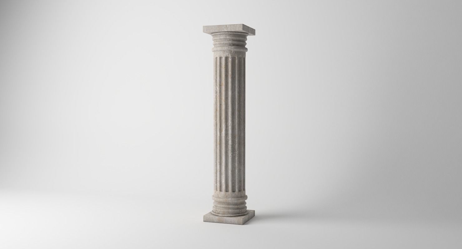 Antique Column Low-poly 3D model_1