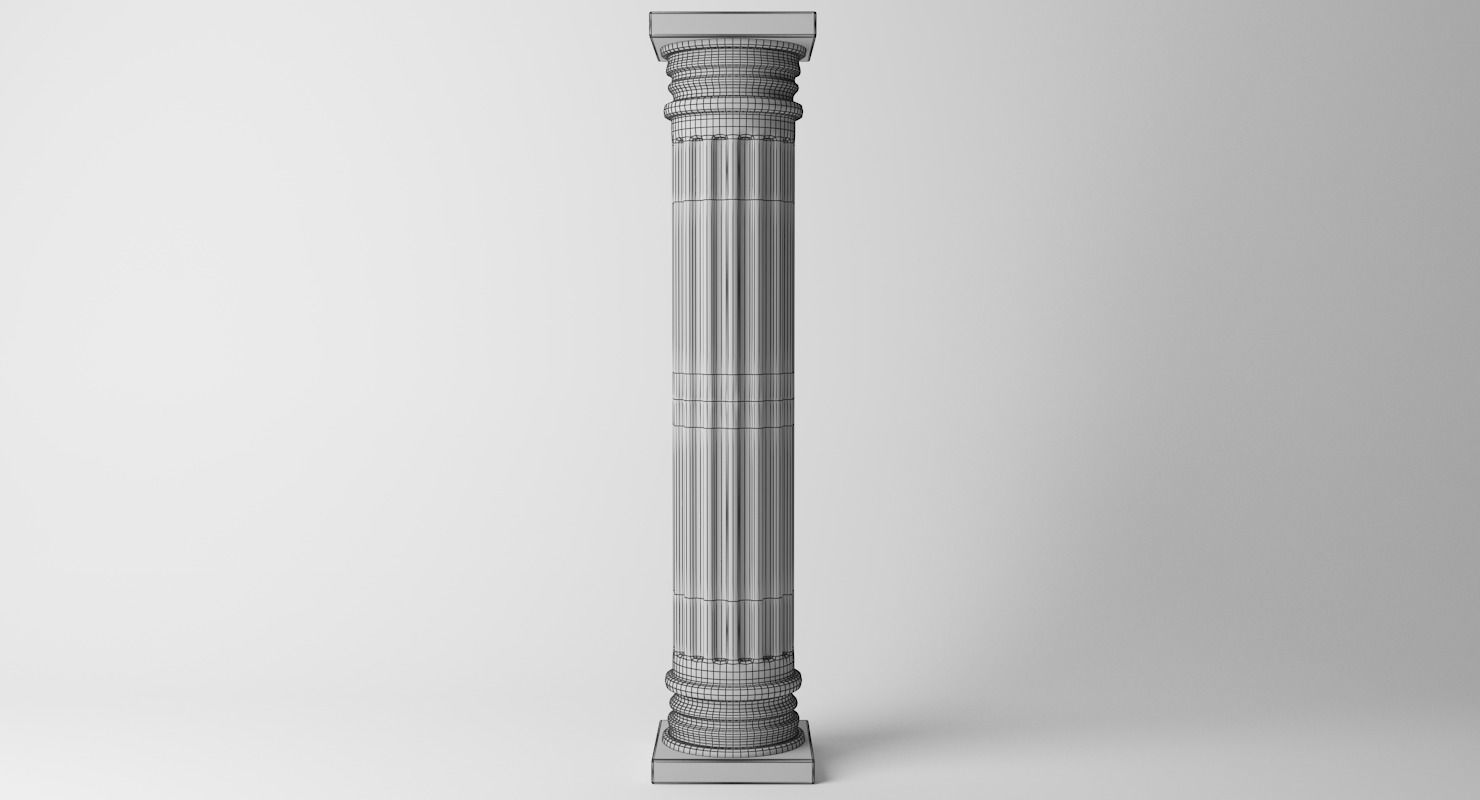 Antique Column Low-poly 3D model_6